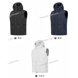 man  vest       style: 8005     shell: 88%nylon, 12%spandex       lining: 100%polyester    filling: 85% white duck down